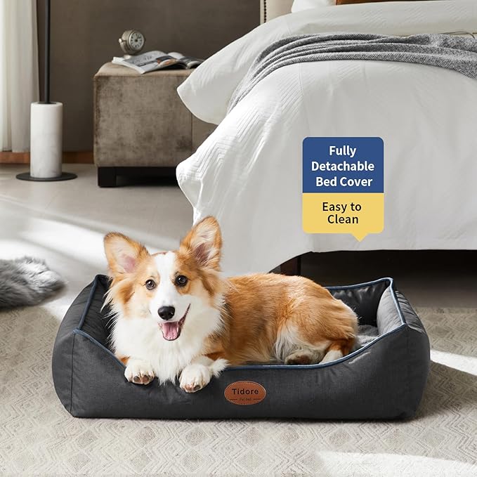 Orthopedic Dog Beds for Medium Dogs, Durable Egg Crate Foam Sofa Dog Bed wit Washable Removable Cover,Waterproof Lining,Pet Bed for Large Dogs (Dark Grey, 31.5" L x 25.2" W x 7" Th)