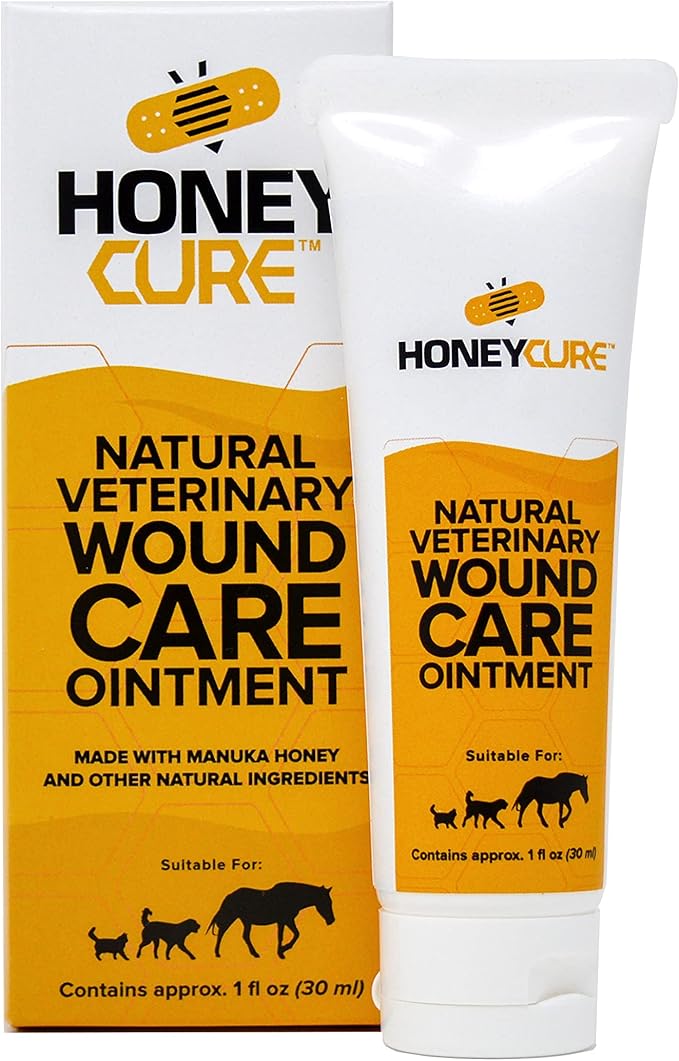 Natural Veterinary Ointment for Wound Care, Manuka Honey, for Dogs, Cats, & Horses, 1oz. Tube