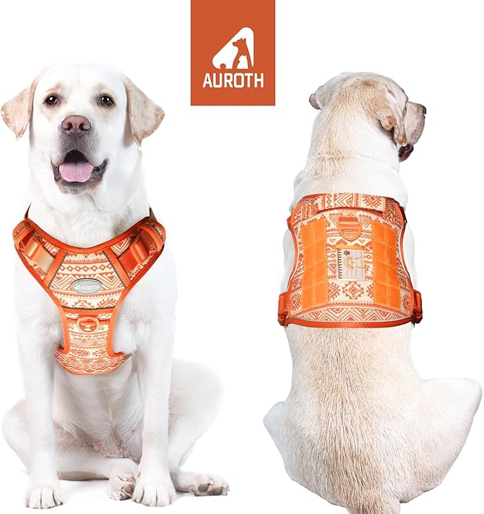 AUROTH Tactical Dog Harness for Large Dogs No Pull Adjustable Pet Harness Reflective K28 Working Training Easy Control Pet Vest Military Service Dog Harnesses