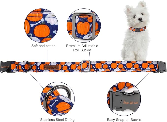 Unique style paws Dog Collar Metal Buckle Collar for Autumn Winter Christmas for Small Medium Large Boys Girls Dogs