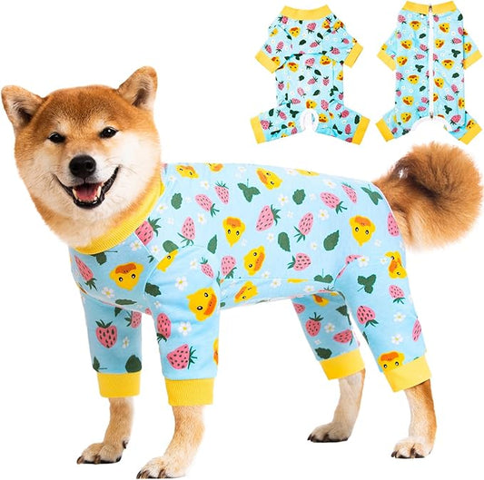 Dog Recovery Suit for Small Medium Large Dogs, Pet Onesie After Surgery Comfort Dog Bodysuit Anti Licking (4X-Large, Blue)