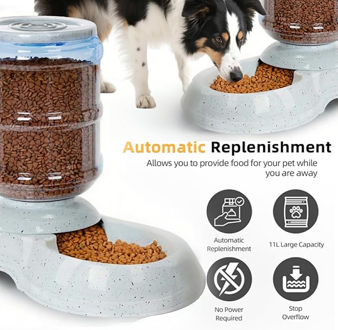 Automatic Dog Feeders,Large Pet Feeder,Gravity Automatic Dog Feeder 3 Gallon—Large Capacity, Thickened Durable.