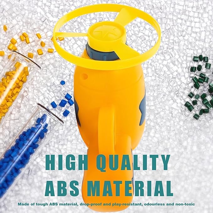 Cat Fetch Toys, Interactive Flying Cat Toy with 5 Flying Propellers,1Spinning Tops, Cat Dog Pet Tracks Chasing Toy for IndoorCats (Yellow)