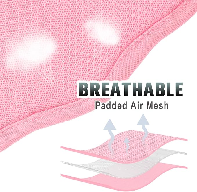 BARKBAY No Pull Dog Harness Large Reflective Dog Harness with Front Clip and Easy Control Handle for Walking Training Running with ID tag Pocket(Baby Pink,S)