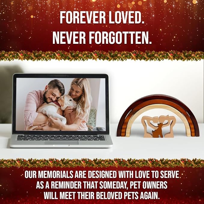 Capti Rainbow Bridge Dog Memorial Gifts, Pet Memorial - I'll Meet You at The Rainbow Bridge - Pet Loss Gifts, Bereavement, Sympathy Keepsake Dog Mom, Dog Dad for Loss of Pet (Dog and Family)