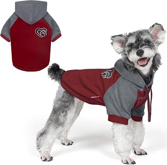 KYEESE Dog Hoodie Dogs Winter Stretchy Coat for Cold Weather Soft Dog Clothes for Small Dogs Comfort Cat Sweater Pet Sweatshirt with Drawstring Cat Coat with Leash Hole Warm Pet Clothes