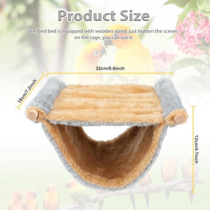 BWOGUE Winter Warm Bird Nest Bed Hanging Hammock Snuggle Hut Parrot House Tent Toy Bird Cage Perch for Parakeet Budgies Cockatiels Lovebird Cockatoo Finch Hamster Chinchilla Guinea Pig