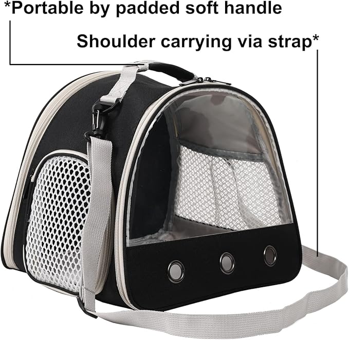 Bearded Dragon Carrier,Lizards Carrier, Small Animal Travel Carrier for Hedgehog Rat Parrot Bird Guinea Pig, Portable Guinea Pig Travel Carrier for 2(Grey)