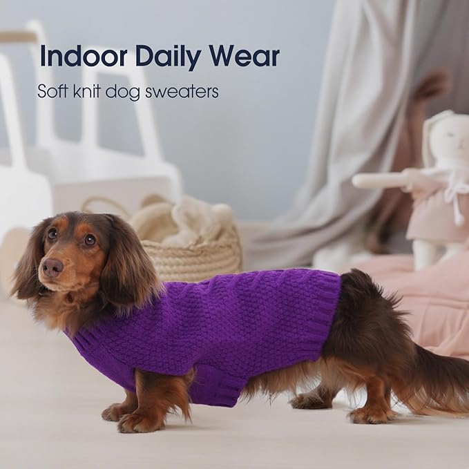 IECOii Dog Sweaters for Large Dogs,XXL Dog Sweater Warm Pullover Vest for Winter,Knitted Dog Sweater Large Size Dog Sweatshirt for Extra Large Dogs boy Girl,Golden Retriever,Pitbull,Purple-2XL