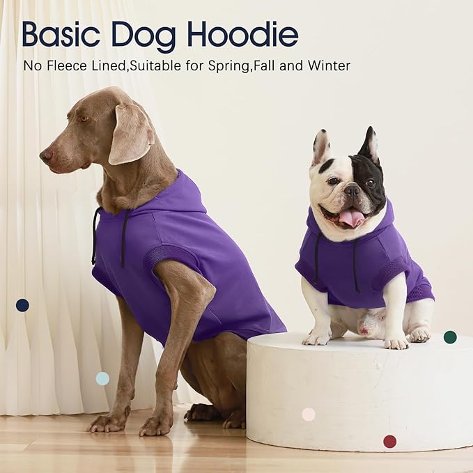 IECOii Dog Hoodie for Large Dogs, Big Dog Clothes with Hood for Extra Large Dogs Fall Sweatershirt Hoodies,Ropa para Perros Grandes Saint Bernard Great Dane Sweater, Purple, 4XL (No Fleece Lined)
