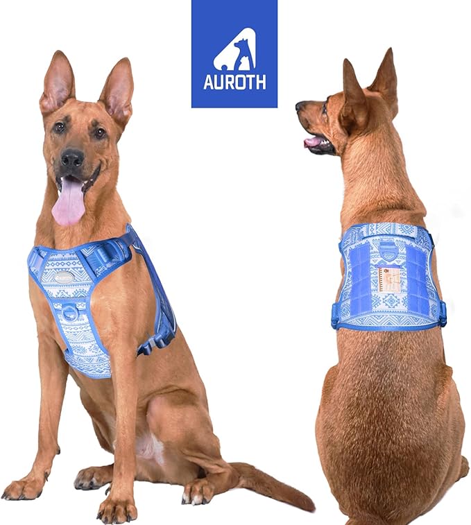 AUROTH Tactical Dog Harness for Large Dogs No Pull Adjustable Pet Harness Reflective K17 Working Training Easy Control Pet Vest Military Service Dog Harnesses
