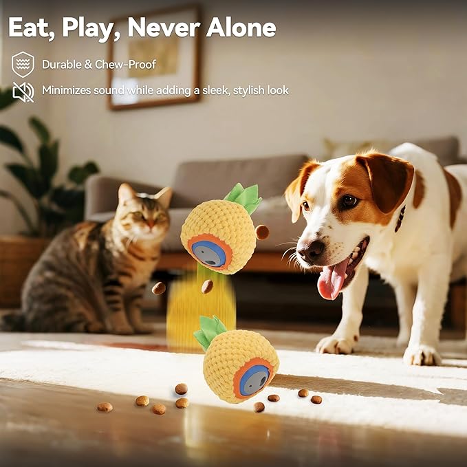 Interactive Dog Toys with Automatic Treat Dispenser, Fun Slow Feeder Interactive Toy for Dogs and Cats, Boosts Mental Stimulation, Reduces Anxiety, Durable Indoor Fun-Blue