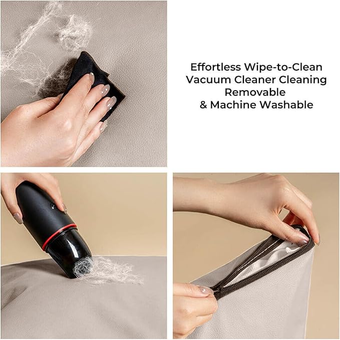 FUNNYFUZZY Dog Car Seat for Small Dogs, Waterproof Dog Car Bed with Storage Pocket, Safety Clip-On Dogs Leash, Detachable Portable Pet Carseat (Light Khaki, 37.4 * 16.5 * 17.7 inches)