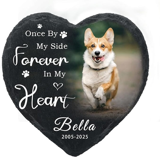 Dog Memorial Gifts for Loss of Dog Cat,Personalized Pet Memorial Stone with Photo Name,Custom Pet Remembrance Gifts,Cat Memorial Sympathy Gift,Dog Passing Away Gifts,Memorial Plaques for Dogs