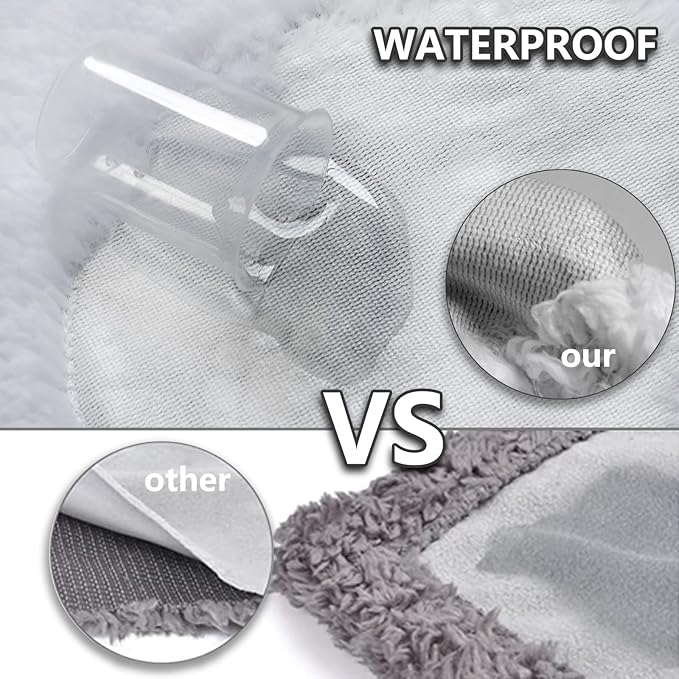 Waterproof Dog Blanket, Pattern Printing Super Soft Warm Fluffy Facecloth Sofa Car Bed Protector, Urine Proof Washable Outdoor Pet Blanket for Puppy Large Dogs & Cats(paw & Bone60*50) Blue