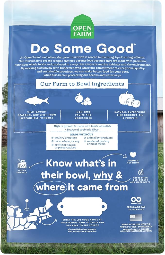 Open Farm Catch-of-The-Season Whitefish Grain-Free Dry Cat Food, Wild-Caught Fish Recipe with Non-GMO Superfoods and No Artificial Flavors or Preservatives, 2 lbs