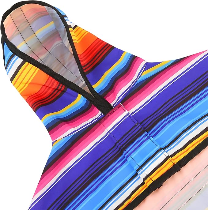 HDE Dog Raincoat Jacket Reflective Adjustable Hooded Pet Poncho Rain Coat with Leash Hole for Small to X-Large Dogs Baja Stripes - S