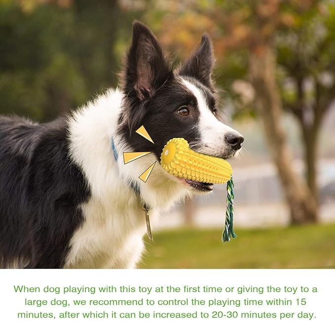 Carllg Dog Chew Toys for Aggressive Chewers, Indestructible Tough Durable Squeaky Interactive Dog Toys, Puppy Teeth Chew Corn Stick Toy for Small Medium Large Breed