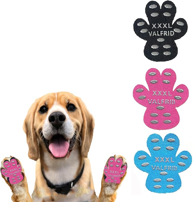 Dog Paw Protector Pads,15 Sets-60 Pads Anti-Slip Grips for Hardwood Floors,Best for Hot Pavement,Strong Self-Adhesive Traction Stickers for Senior Dog Essentials Multicolor XXXL