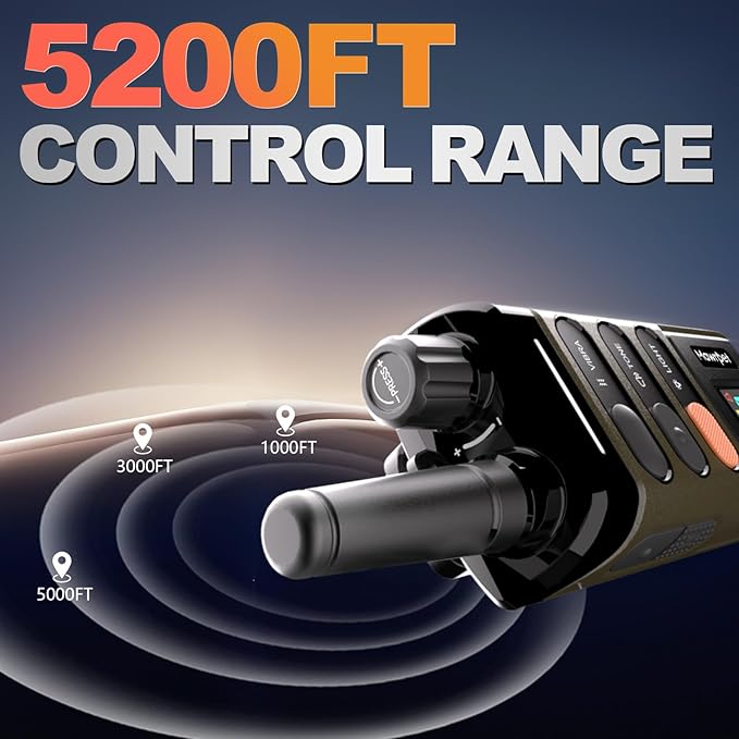 Dog Training Collar with Remote-5200FT, Dog Shock Collar with IPX7 Waterproof, Shock, Vibration, Beep, E-Collar for Dogs Training, Rechargeable, Suitable for All Breeds of 15-120lbs