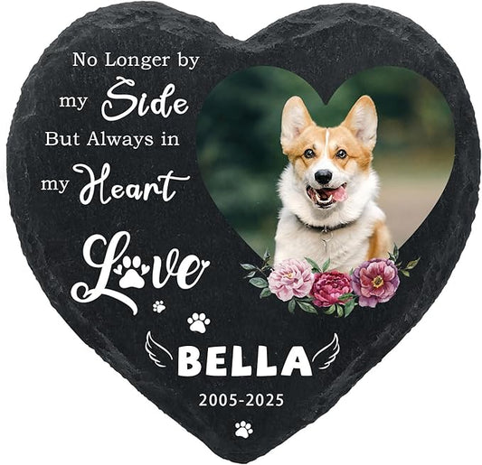 Dog Memorial Gifts for Loss of Dog Cat,Personalized Pet Memorial Stone with Photo Name,Custom Pet Remembrance Gifts,Cat Memorial Sympathy Gift,Dog Passing Away Gifts,Memorial Plaques for Dogs