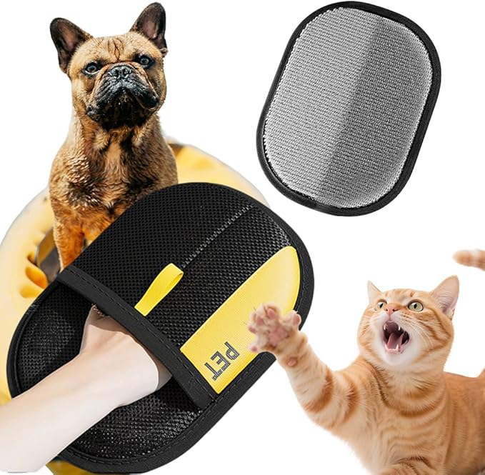 New Upgraded Version pet Hair Removal Gloves for Dogs and Cats, Reusable Static pet Hair Gloves, pet Hair Cleaning Tools for beds, Clothes, Carpets, Sofas, Curtains