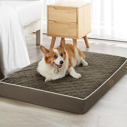 WNPETHOME Orthopedic XXL Dog Beds Large Sized Dog, Waterproof Extra Large Dogs Bed with Removable Washable Cover, Multi-Needle Quilting Dogs Crate Bed
