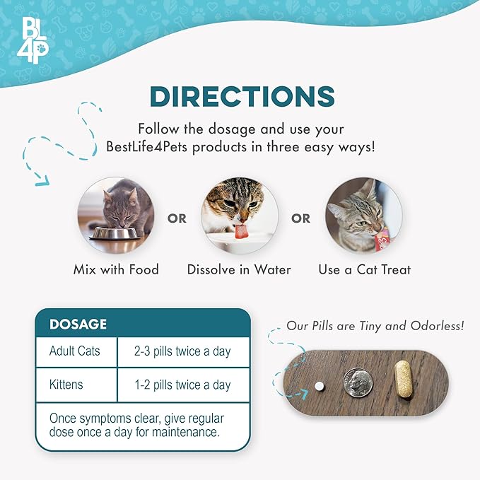 Cat Respiratory Comfort Supplement - Natural Breathe Easy Feline Support for All Seasons, Coughing, Occasional Nasal Stuffiness and Sneezing - 400 Odorless, Easy-to-Administer Tasteless Pills