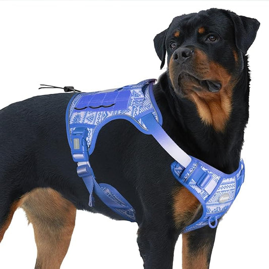 AUROTH Tactical Dog Harness for Large Dogs No Pull Adjustable Pet Harness Reflective K17 Working Training Easy Control Pet Vest Military Service Dog Harnesses