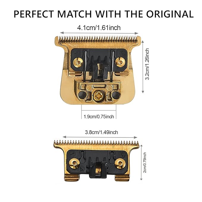 Replacement DOLD 2.0 Blades compatible with BaBylissPRO FX787 / FX726/FX787G/FX787B2, for Outlining Hair Trimmers (FX787) and Trimmers (FX726) -golden steel knife