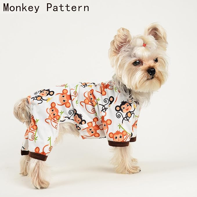 Dog Clothes for Small Dogs Boy Girl, Dog Pajamas Tiny Chihuahua Yorkie Spring Summer Shirt, Cute Puppy Outfit Pjs Jumpsuit Cat Onesie Apparel Pet Clothes