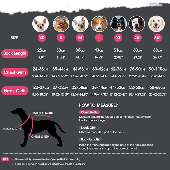 ASENKU Dog Winter Coat, Fleece Doggie Jacket Plaid Reversible Vest Waterproof Windproof Cold Weather Clothes for Small Medium Large Dogs (M, Pink)