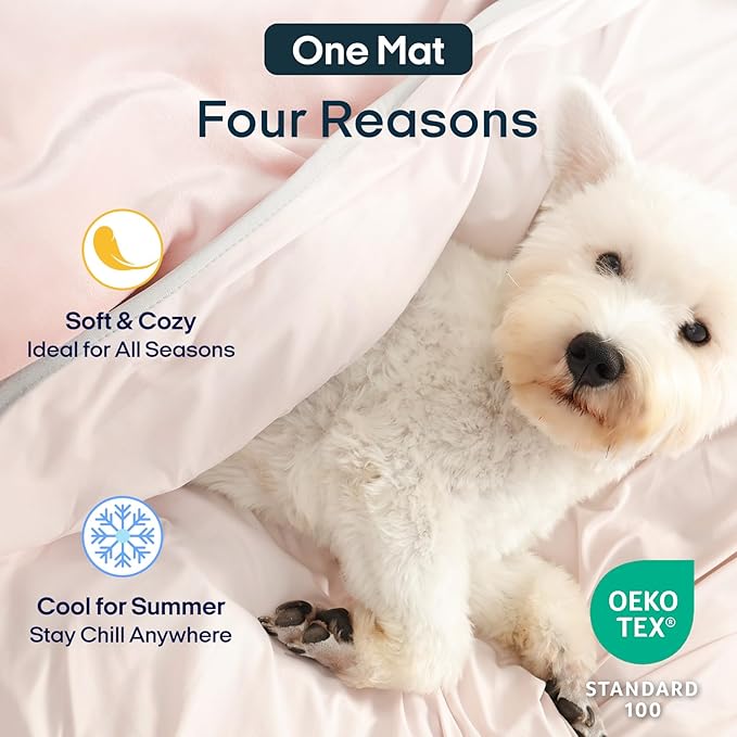 Zonli Premium Cooling Blanket for Dogs-Lightweight Fluffy Pet Throw & Bed Cover,Cooling Mat for Dogs,Cats&Puppies - Breathable,Durable Summer Blanket-Oversized 39"×55" Pet Pad, Machine Washable (PinK)