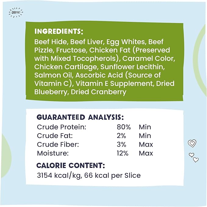 Pawstruck Bully Slices Premium Rawhide Chew Sticks, Beef Flavor - Low Fat, High Protein Treat for Small, Medium, and Large Dogs - No Artificial Ingredients - 1 lb Bag - Packaging May Vary