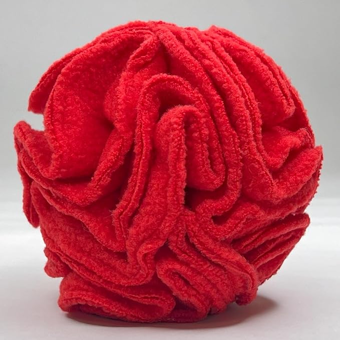 Puppy and Small Breed Snuffle Interactive Foraging Dog Puzzle Ball Toy Red with Crinkle