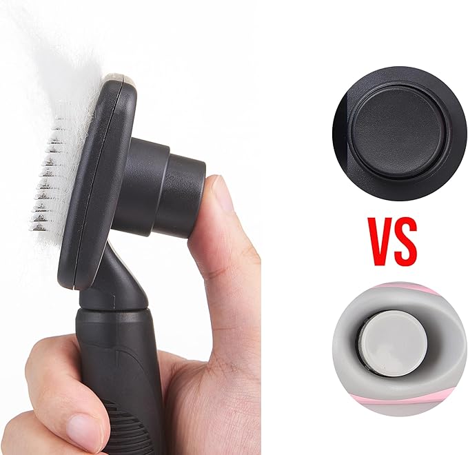 Self Cleaning Slicker Brush for Dogs& Cats, Skin Friendly Grooming Brush for Shedding Long&Short Haired Dogs& Cats, Deshedding Pet Supplies Accessories,Black