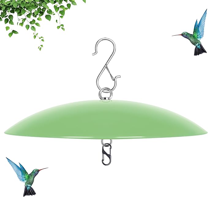 13" Bird Feeder Rain Guard, Hummingbird Feeder Shade Dome Cover, Hanging Baffle for Bird Feeder Pole (Light Green), 1 Pack