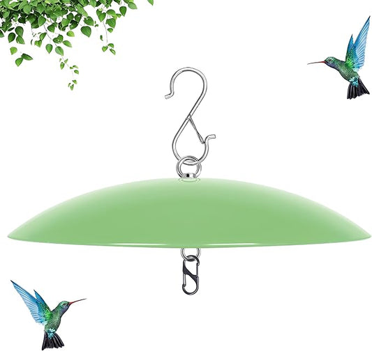 13" Bird Feeder Rain Guard, Hummingbird Feeder Shade Dome Cover, Hanging Baffle for Bird Feeder Pole (Light Green), 1 Pack