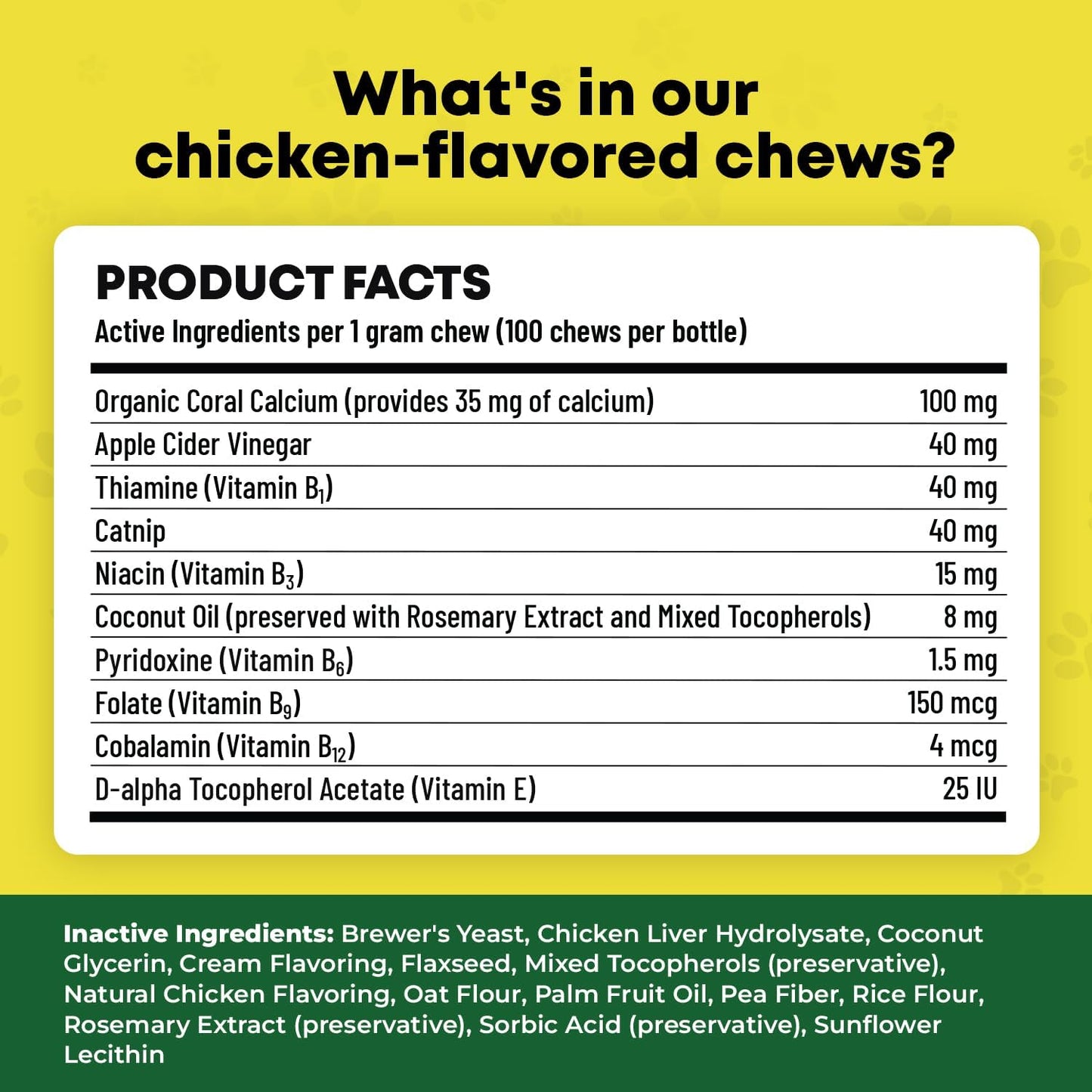 Guardian's Choice Flea and Tick Chewable Treats for Cats – No Harsh Chemicals – 100 Chicken-Flavored Chews Pets