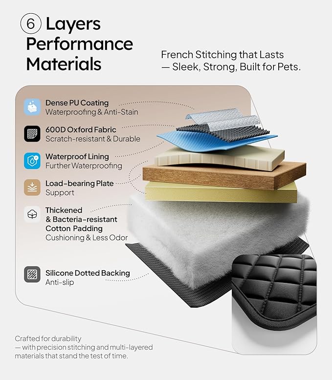 Wigoo Dog Car Seat Cover for Back Seat, 450lbs Full Hardbottom Dog Hammock, Heavy Duty Waterproof Car Bed Extender for 2-3 Medium Dogs, Backseat Protector for Sedan/Medium-Truck, Size-L, Black+Orange