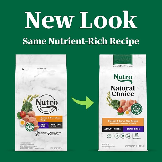 Nutro Natural Choice Small Bites Adult Dry Dog Food, Chicken and Brown Rice Recipe, 5 lbs.