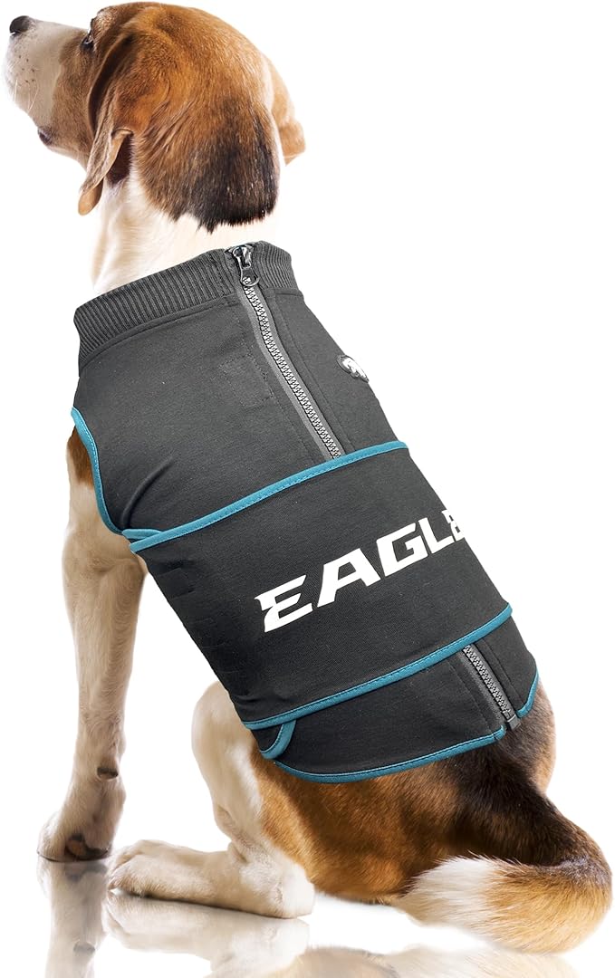 NFL Philadelphia Eagles Dog Anxiety Shirt Calming Soothing Solution Vest for Dogs/Cats with Anxiety, Fears, Fireworks, Loud Noises, Dark, Lonely Keeps Dogs Calm Feeling Safe, Relaxing Jacket, X-Small