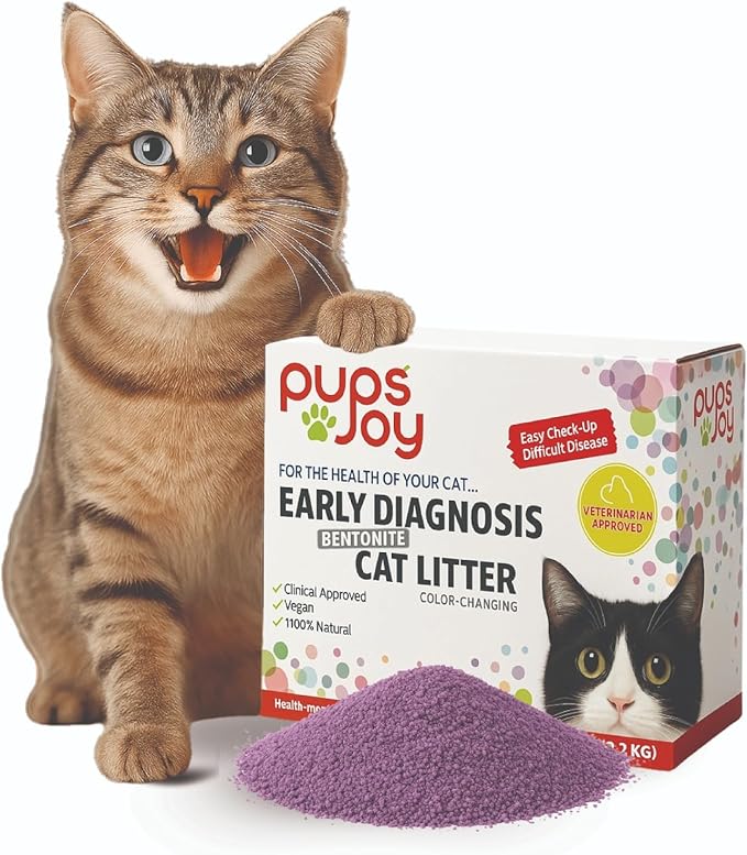 Color Changing Health Monitoring Cat Litter 2.2kg – Unscented Clumping Bentonite Natural Litter – Low Dust, Odor Control, Long-Lasting, Low Tracking Crystal Litter for Cats