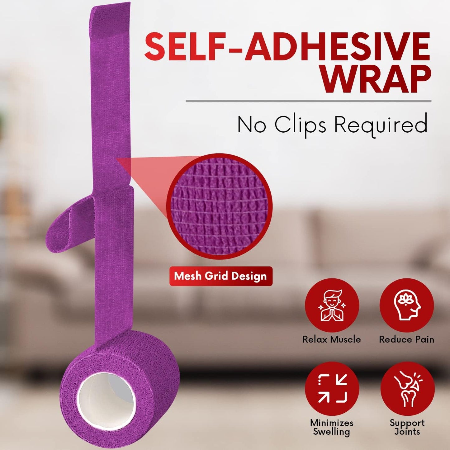 HEALQU Self Adhesive Bandage Wrap – Cohesive Tape for Athletic and Sports 3”x5yd, 12 Rolls - Self Adherent Medical Tape, Flexible, Elastic Bandages Multicolor for Wrist & Ankle Vet Wrap for Dogs