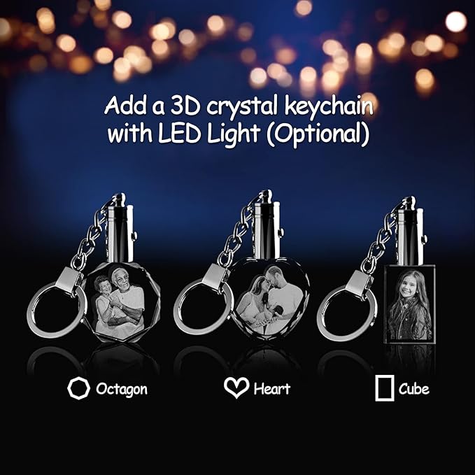 3D Crystal Photo, Personalized Dog, Cat Memorial Gifts for Pet Owners. Gift Box Included, Customized Laser Etched Crystal Photo (Small Landscape)