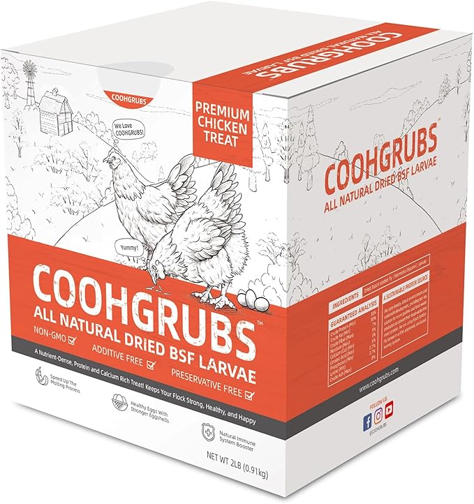 Dried Black Soldier Fly Larvae 2 lb – High Protein Chicken Feed with More Calcium Than Mealworms for Chickens, Birds, Reptiles & Small Pets