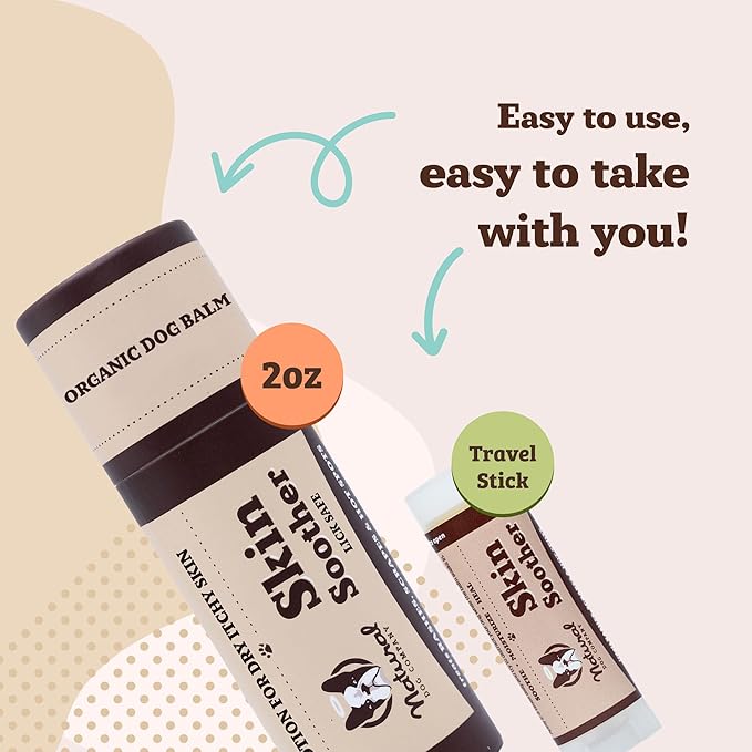 Natural Dog Company Skin Soother Balm for Irritation, Allergy & Itch Relief for Dogs, Hot Spot Treatment, Dog Moisturizer for Dry Skin, Healing Ointment, Coconut Oil & Vitamin E (0.15oz Travel Stick)