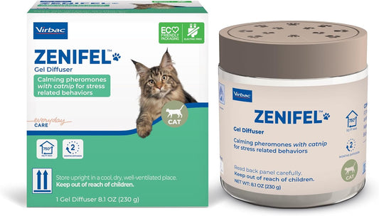 Virbac Zenifel Gel Diffuser for Managing Stress-Related Behaviors in Kittens & Cats - No Electricity Needed - Lasts Up to 2 Months - 1 Diffuser