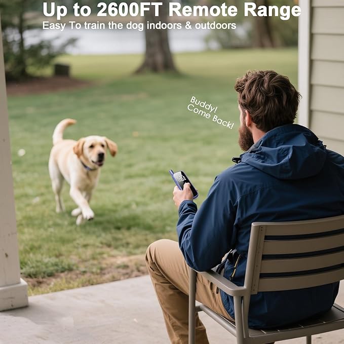 Aikko Dog Shock Collar with Remote - IPX7 Waterproof, 3 Training Modes (Beep, Vibration, Shock), Rechargeable E-Collar for Most Breeds, Anti-Bark & Adjustable Humanitarian Training Collar for 2 Dog