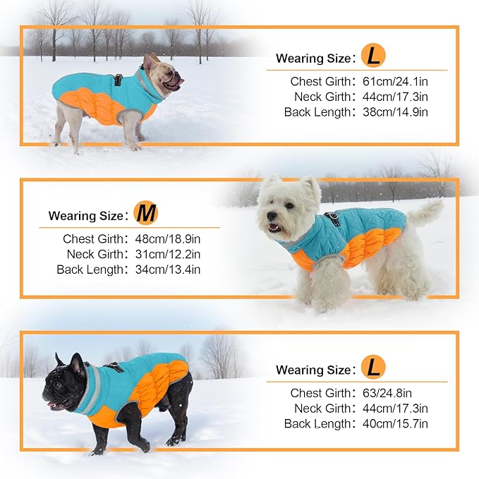 Warm Dog Coats for Large Dogs, Waterproof Dog Jacket with Harness Built in, Zipper Clousure, Fleece Lining, Turtleneck, for Cold Weather, Pet Snowsuit for Border Collie, Golden Retriever- XXL